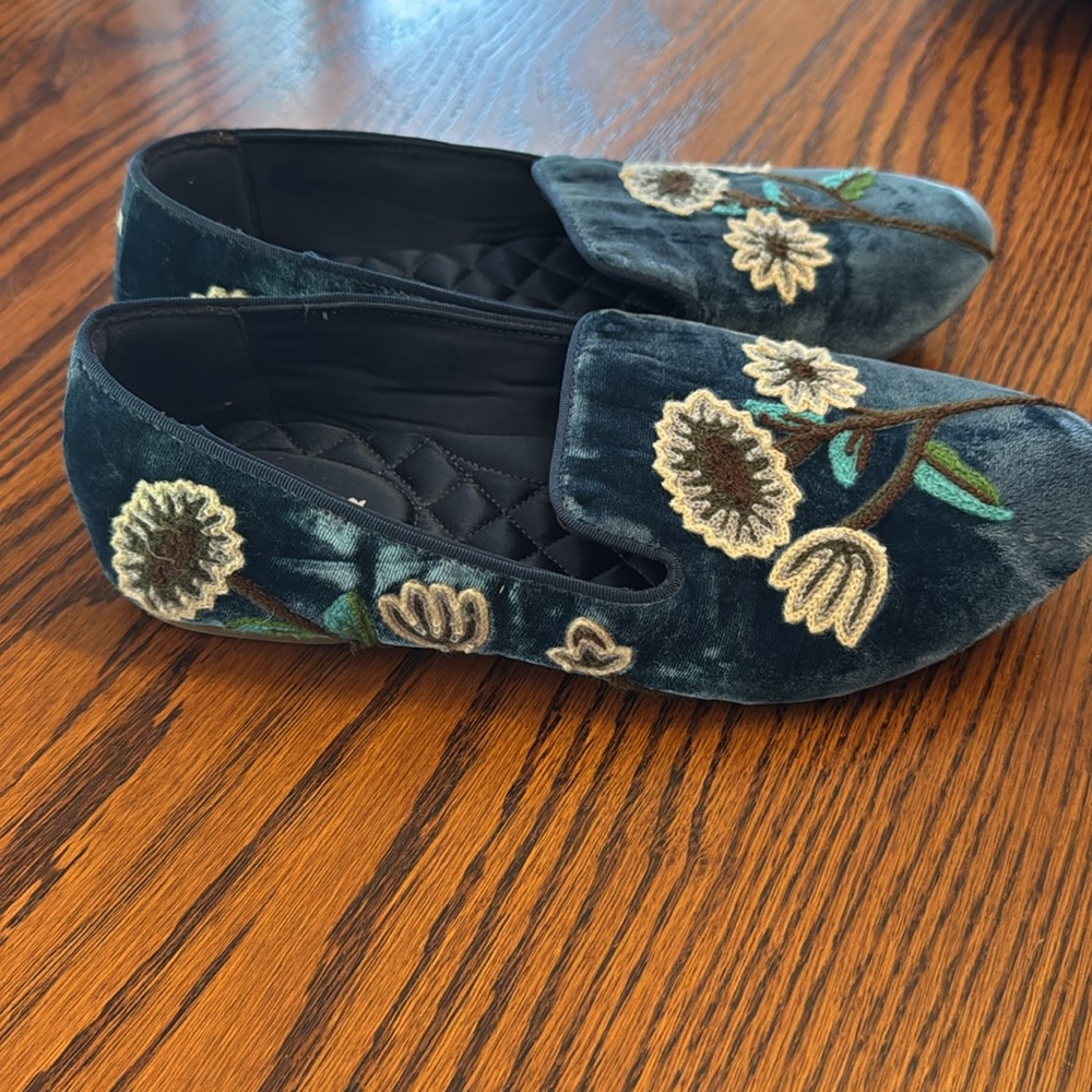 Blue velour Birdies loafers. In perfect condition - Picture 3 of 3